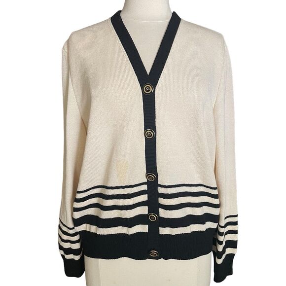 St John Collection Sz L Vintage 90ties By Marie Gray Button-Up Cardigan Sweater - Picture 8 of 16